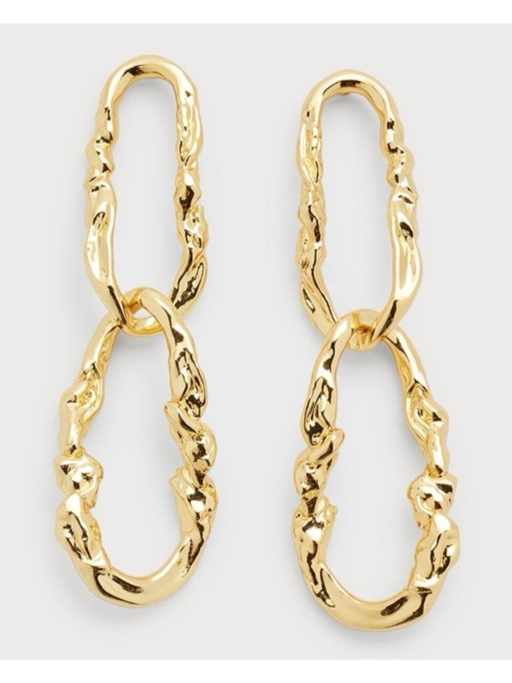 ALEXIS BITTAR Brut Link Post Drop Earrings Gold Plated